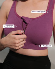Zipper Sports Cotton Bra Pack of 6