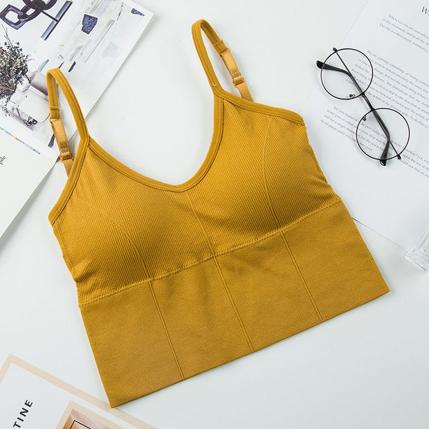 U-Neck Backless Camisole with Built-in Bra