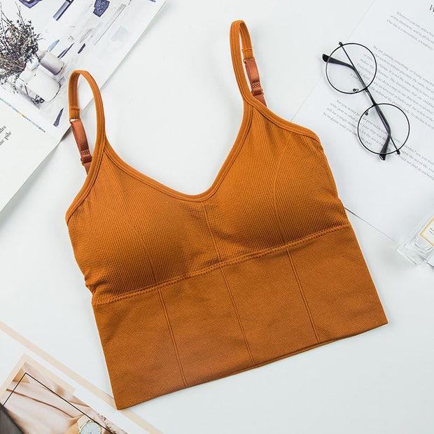 U-Neck Backless Camisole with Built-in Bra