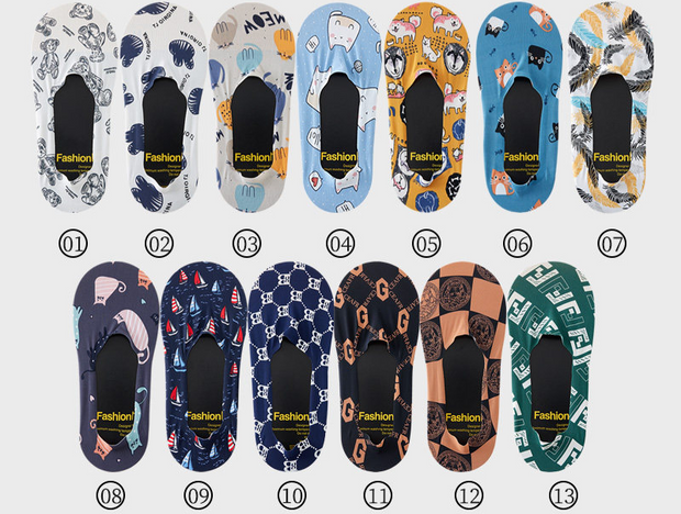 HappyStride Character-Print No-Show Socks