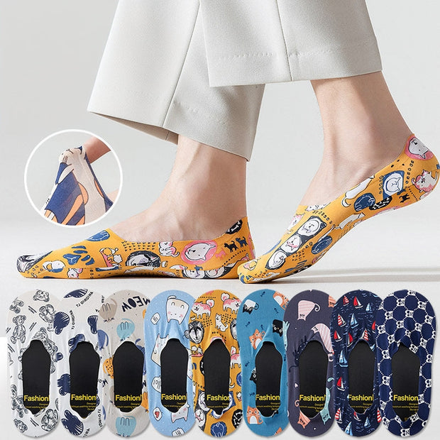 HappyStride Character-Print No-Show Socks