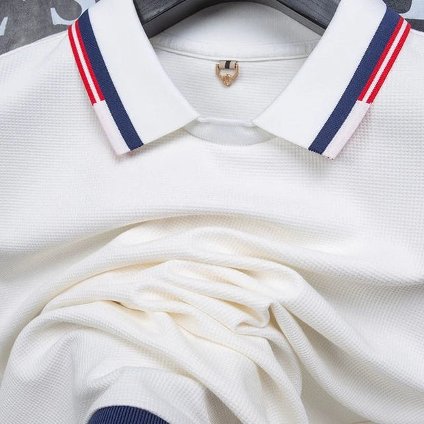 White Imported Full Sleeve Polo T-Shirt